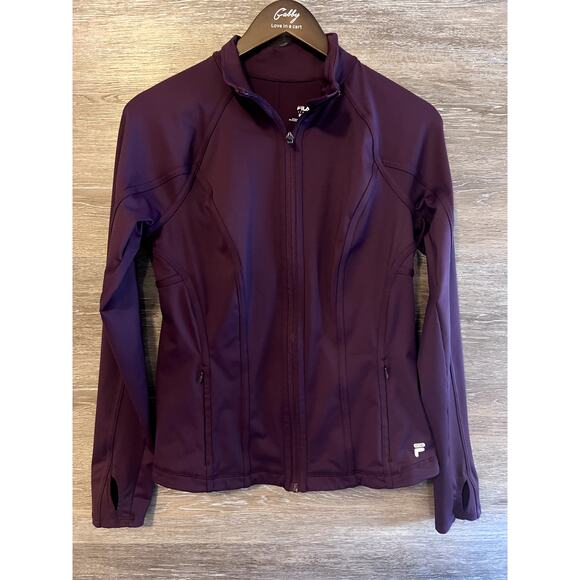 Fila Jacket Women Size Medium Burgundy Sport Pickelball Tenis running NEW - Picture 1 of 11